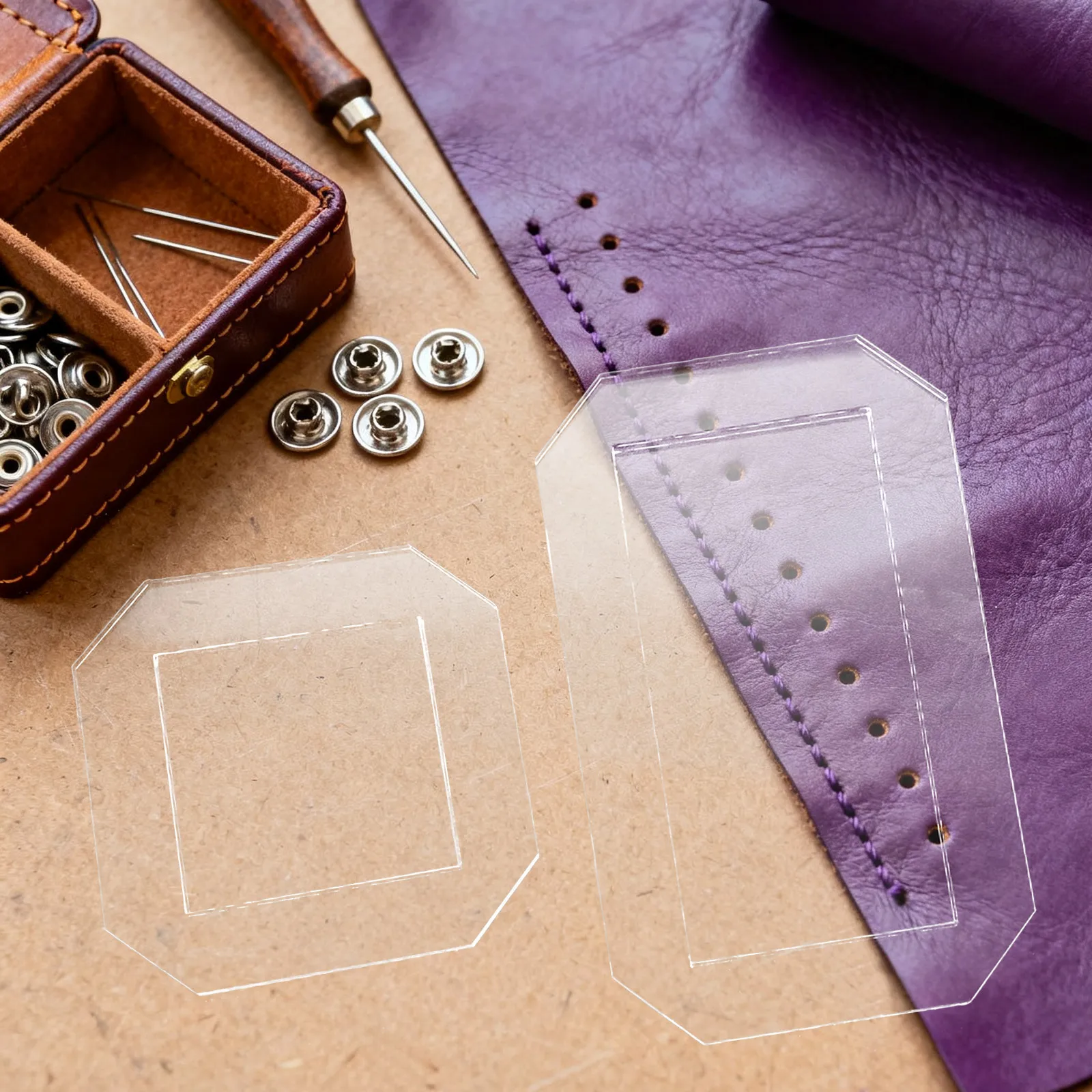 

4Pcs Square Rectangle Quilting Ruler Set 2.5x2.5 5x2.5 Inch Transparent Acrylic Sewing Template for Fabric Cutting DIY Home