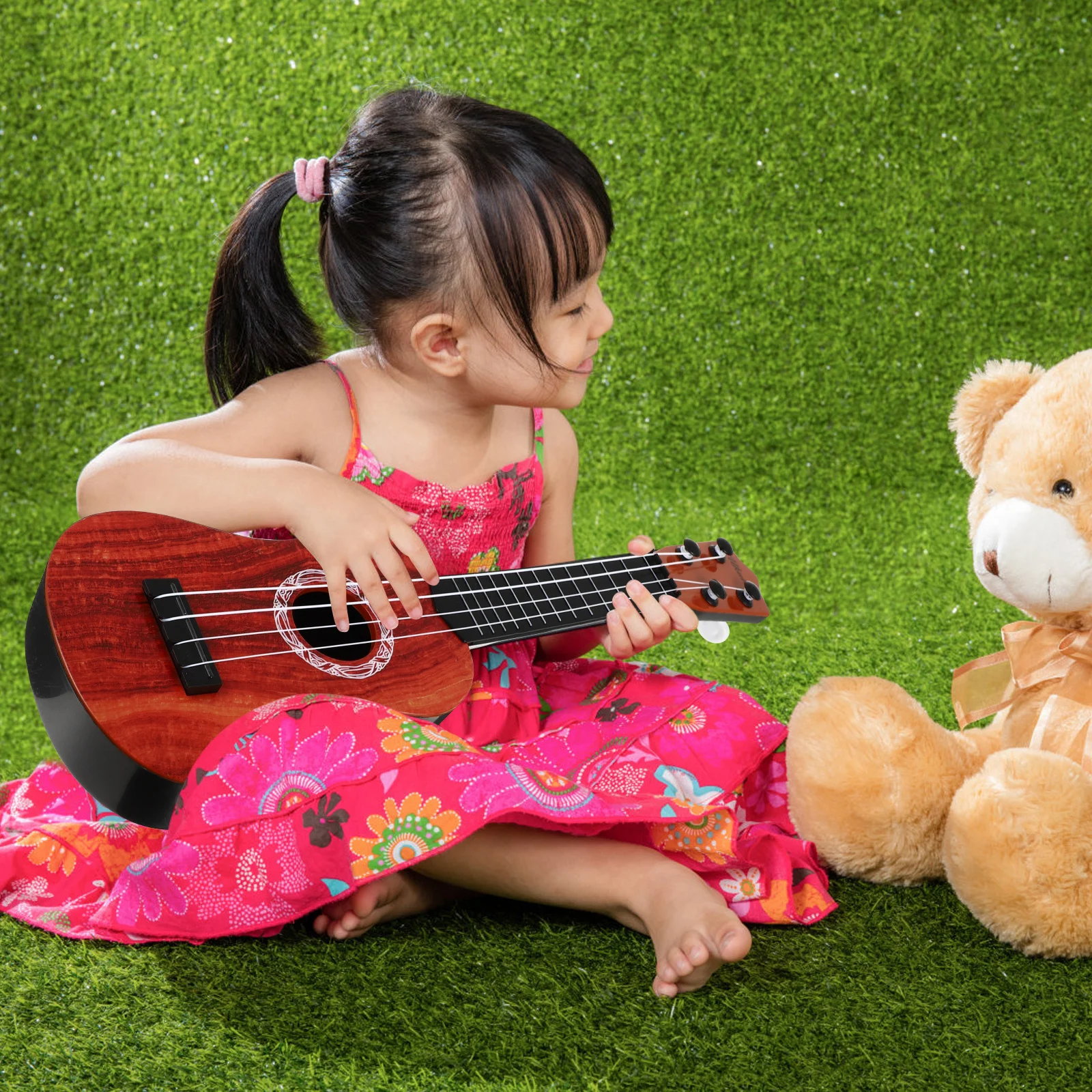 Mini ukulélé pour enfants, Instrument de musique, jouet, guitare Portable en plastique, jouet idéal pour les spectacles sur le Festival