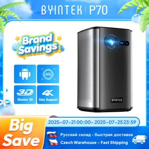 Proyektor BYINTEK P70 Proyektor Portabel Mini 4K 1080P DLP Home Theater Wi-Fi Pintar & Bluetooth untuk Film & Game dengan Baterai 8 proyektor dlp 4k penjualan terbaik - №
