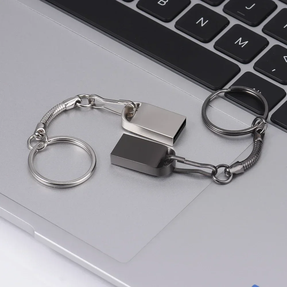 10 ชิ้นจํานวนมาก USB แฟลชไดรฟ์ 128 กิกะไบต์ฟรี Key Chain Memory Stick 64 กิกะไบต์ Super Mini โลหะไดรฟ์ปากกา 32 กิกะไบต์สีดํา U Disk Silver Pendrive
