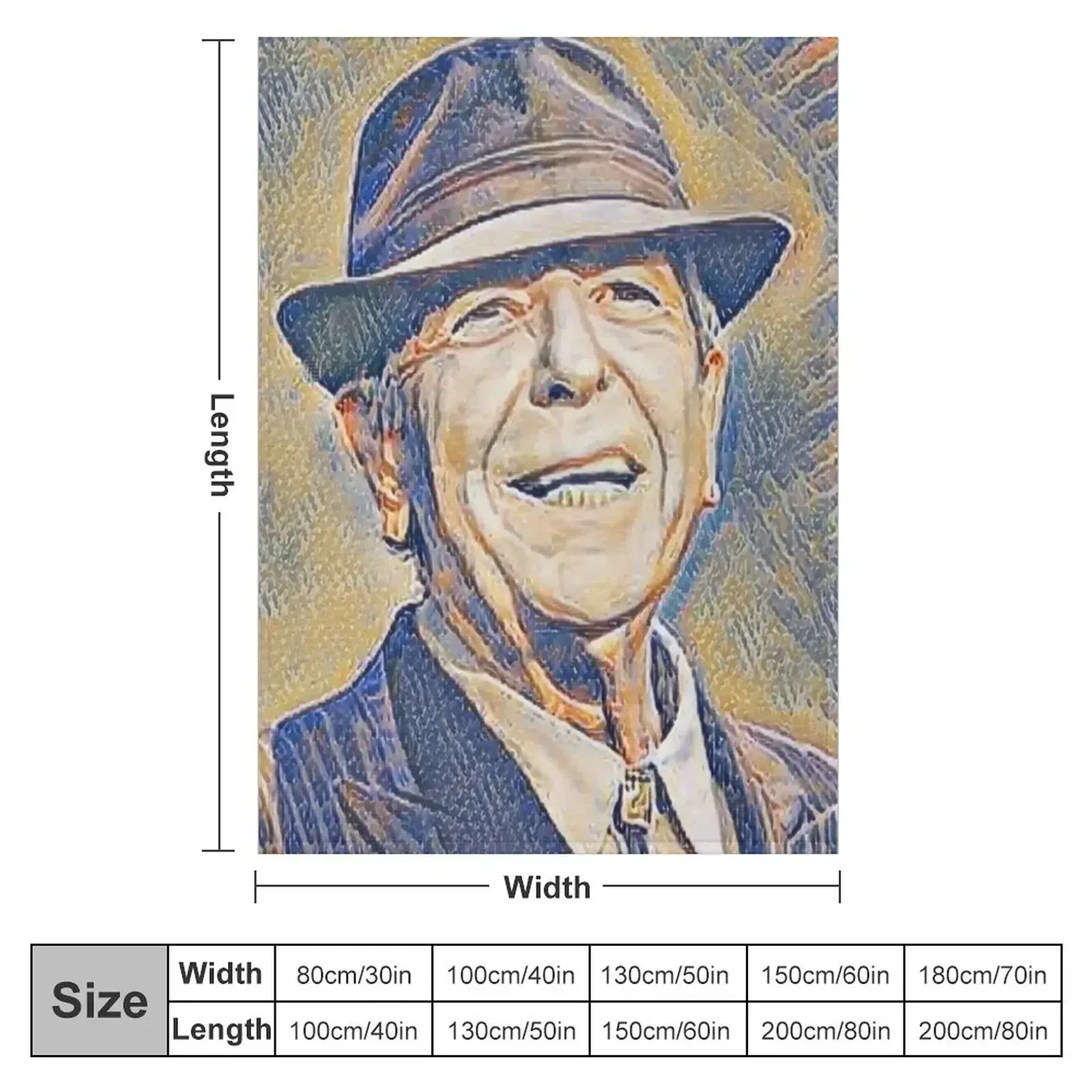 Leonard Cohen | Var05-02 | High Quality | original digital drawing by Aryan Shahabian Throw Blanket Baby sofa bed Blankets