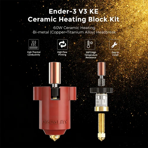 Imagen 2 del producto Creality Ender 3 V3 KE Hotend Kit, Kit de bloque calefactor cerámico original 300 ° C 60W Calentamiento rápido Alta conductividad térmica endurecida
