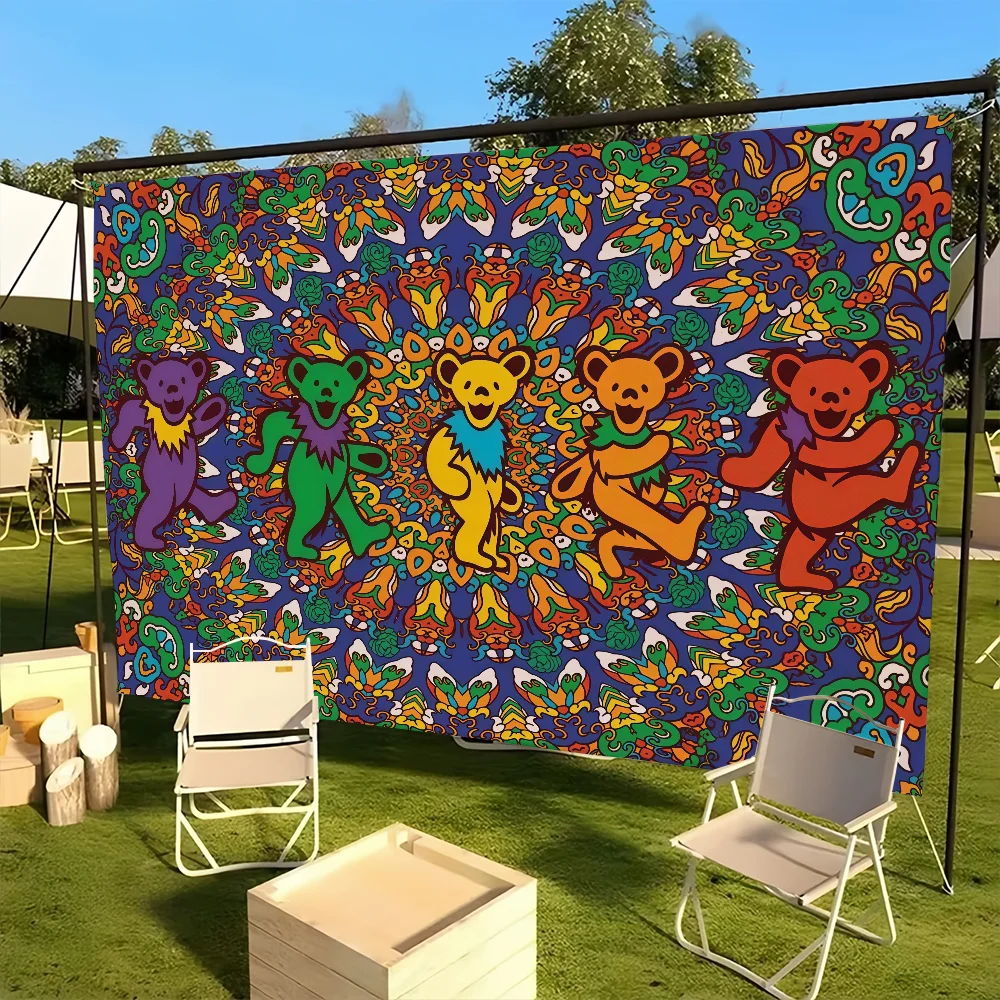 Band G-Grateful Dead Psychedelic Rock Skull Q Flag For Decoration Outdoor Picnic Party Art Hanging Home Camping Party Banner