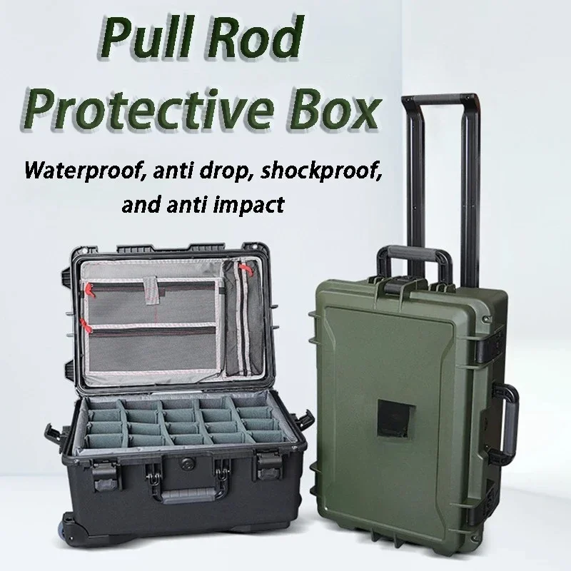

Pull Rod Protective Box Multifunction Precision Instrument Safety Protection Boxes Waterproof Photography Equipment Storage Box