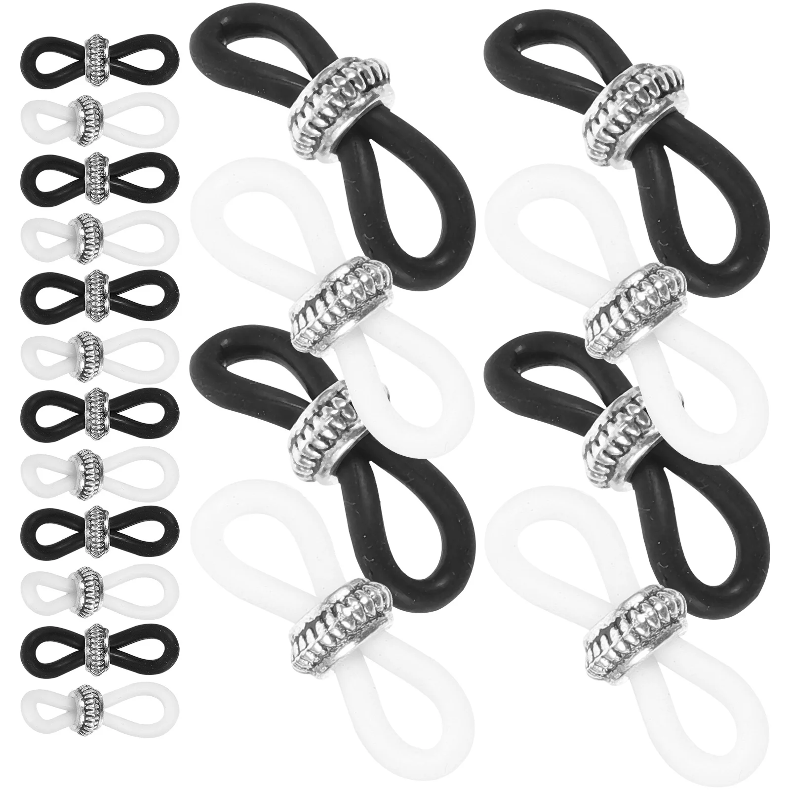 

20Pcs Eyeglass Chain Connectors Silicone Anti Slip Ends for Glasses Sunglasses Reading Eyewear Rope Holder