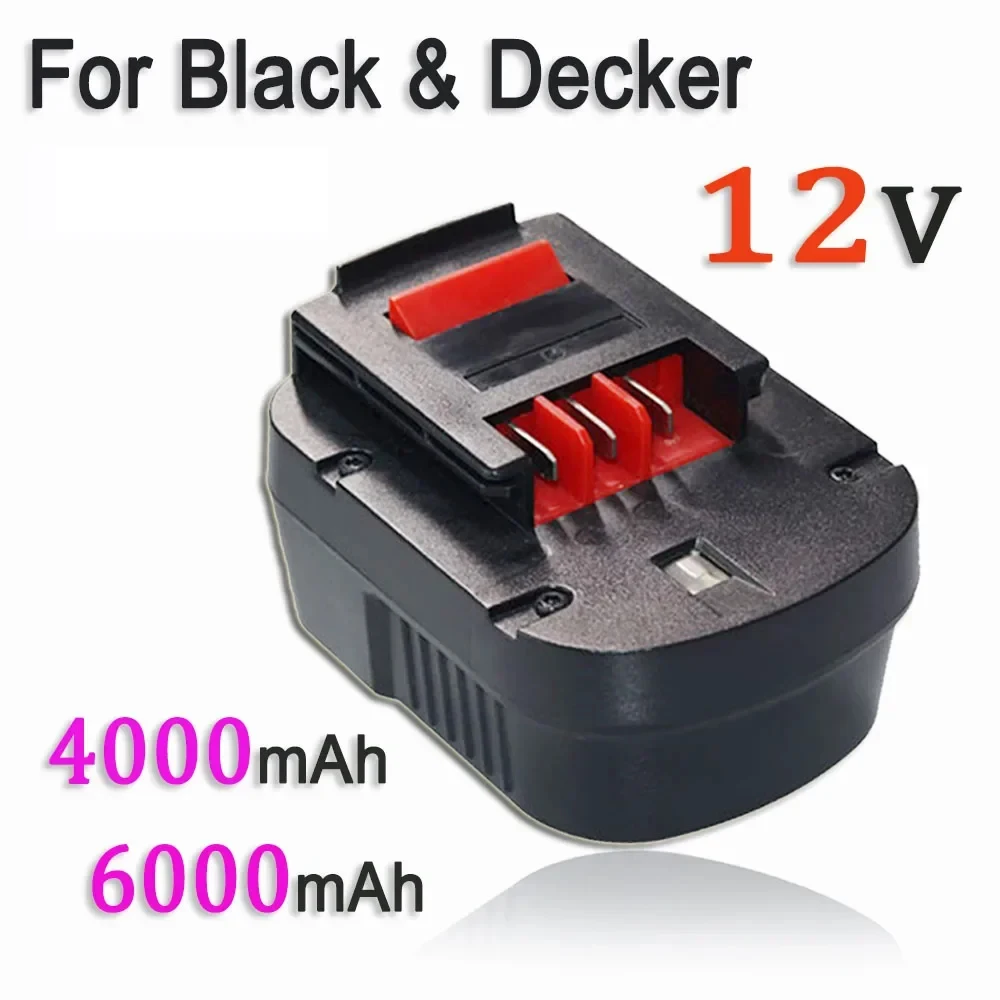 12V 4000/6000mAh Ni-MH bateria do Black & Decker A12ex Fsb12 Fs120b A1712 HP12k HP12 wymiana elektronarzędzie