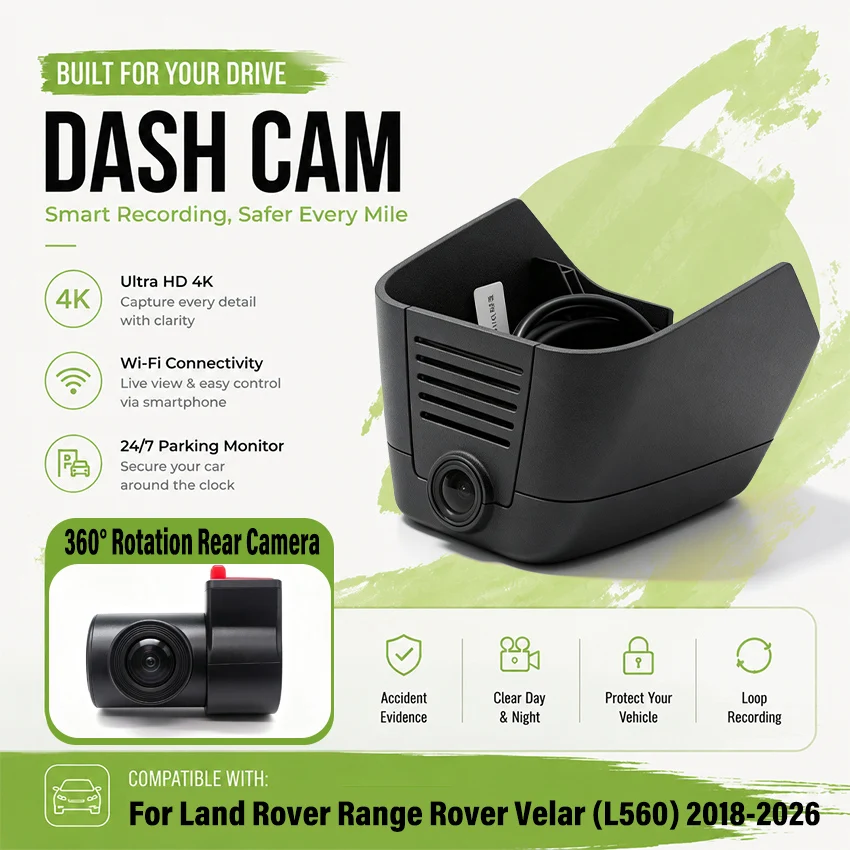 For Land Rover Range Rover Velar (L560) 2018-2026 Dash Cam for Car Camera Recorder Dashcam WIFI Car Dvr Recording Devices