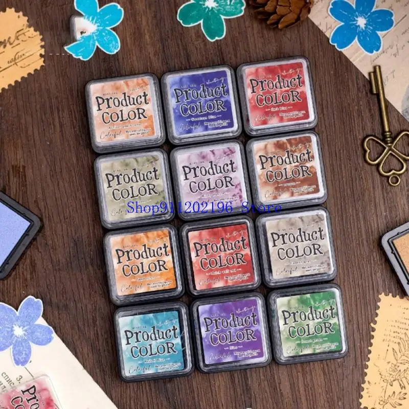 P82A 6 Pcs Pad Set Flowing Colors Series Combination Inkpad School Supplies