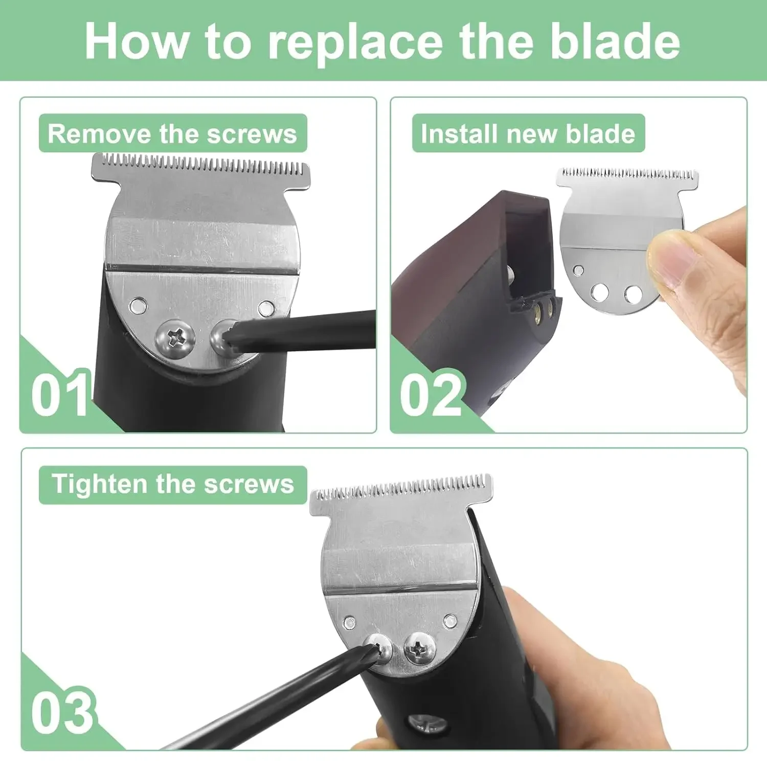 شفرة T واسعة بديلة احترافية ، شفرات تشذيب الشعر ، متوافقة مع آلة تشذيب الأوستر ، موديل 59