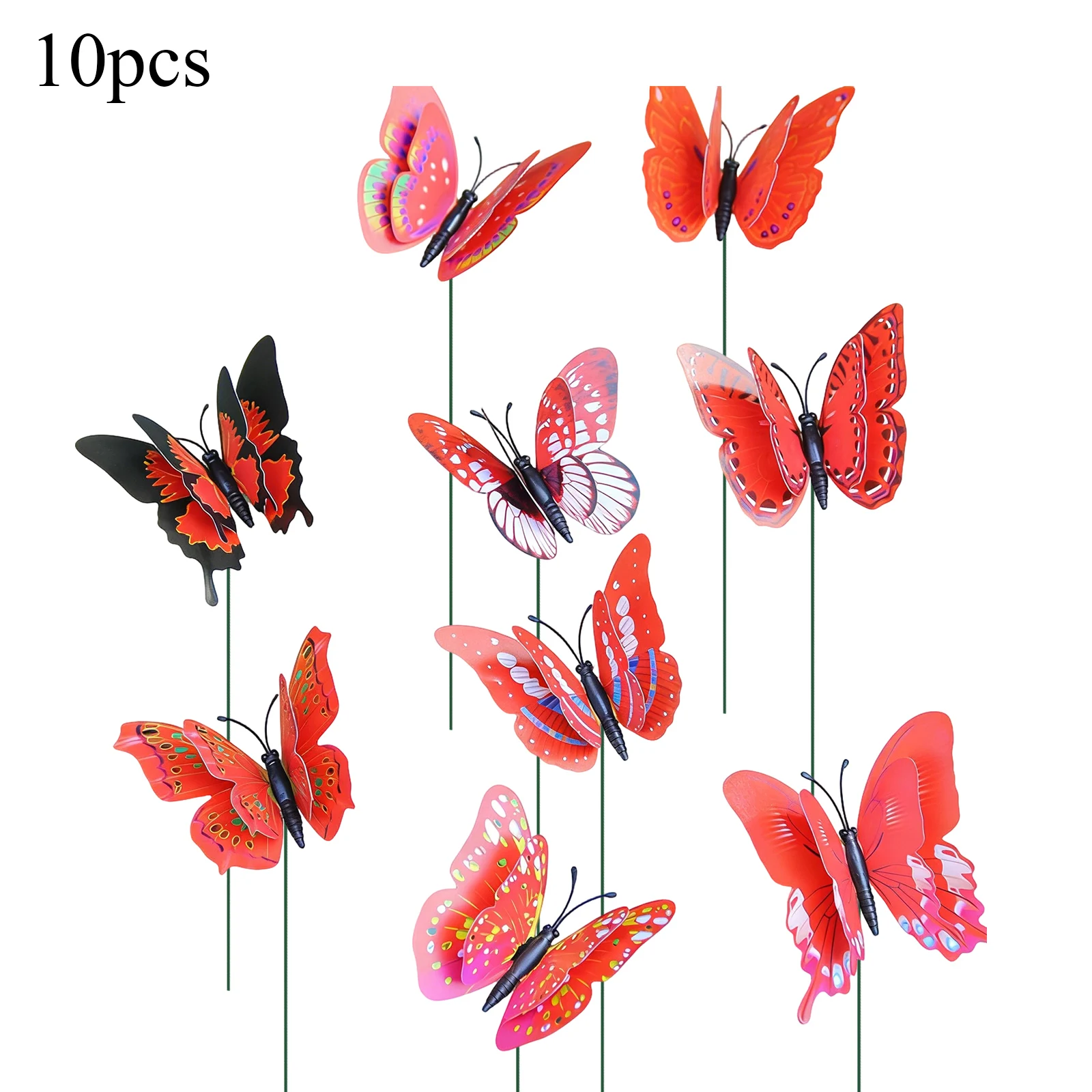 10Pcs Simulation Butterfly Colorful Butterfly Stakes Home Garden Yard Plant Flower Pot Multi-purpose Butterfly Decoration
