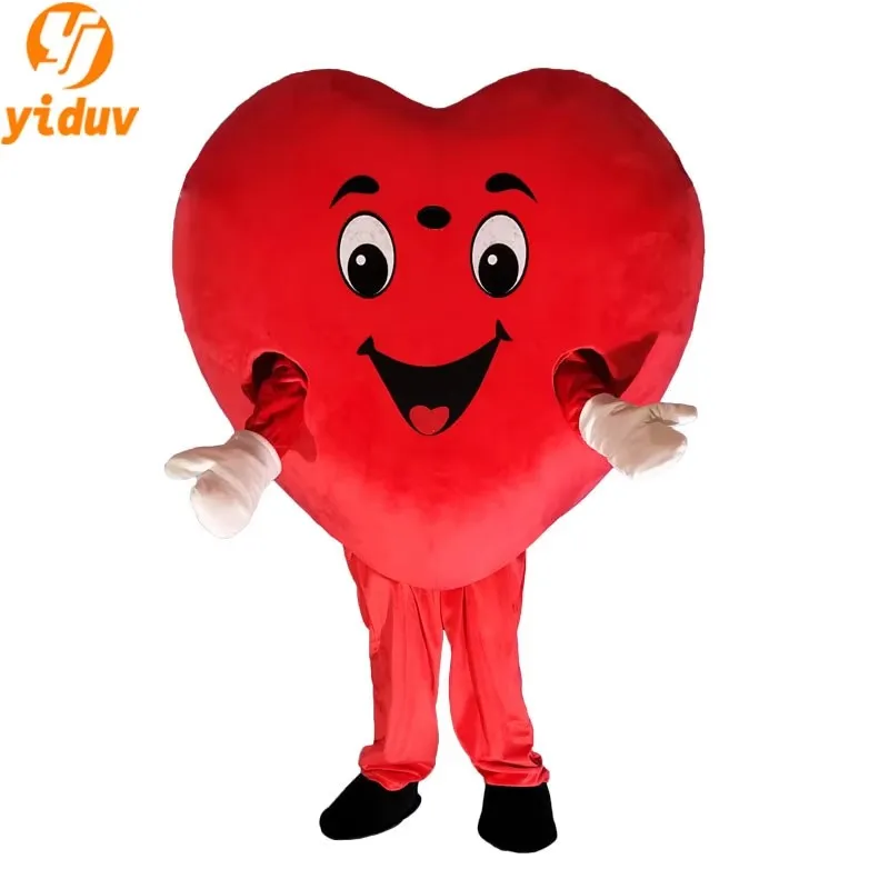 Nieuwe Rood Hart Liefde Mascotte Kostuum Cosplay Kostuum voor Volwassen Halloween Kerst Verjaardagsfeestje Valentijnsdag Pasen Carnaval P