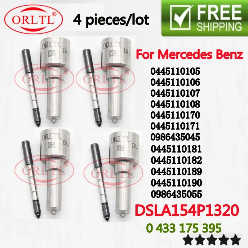 4 шт. для Mercedes Benz 0445110170 0445110171 0986435045 0445110181 0445110182 0445110189 0445110190 DSLA154P1320 Сопло