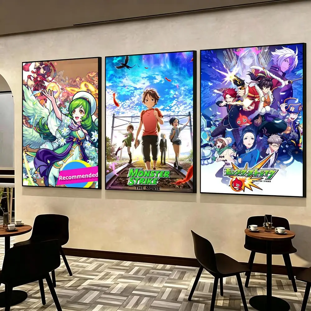 game Monster Strike Poster Poster HD Printing self‑stick Modern upscale Style Wall Art Home Decor For Office Bedroom Gift