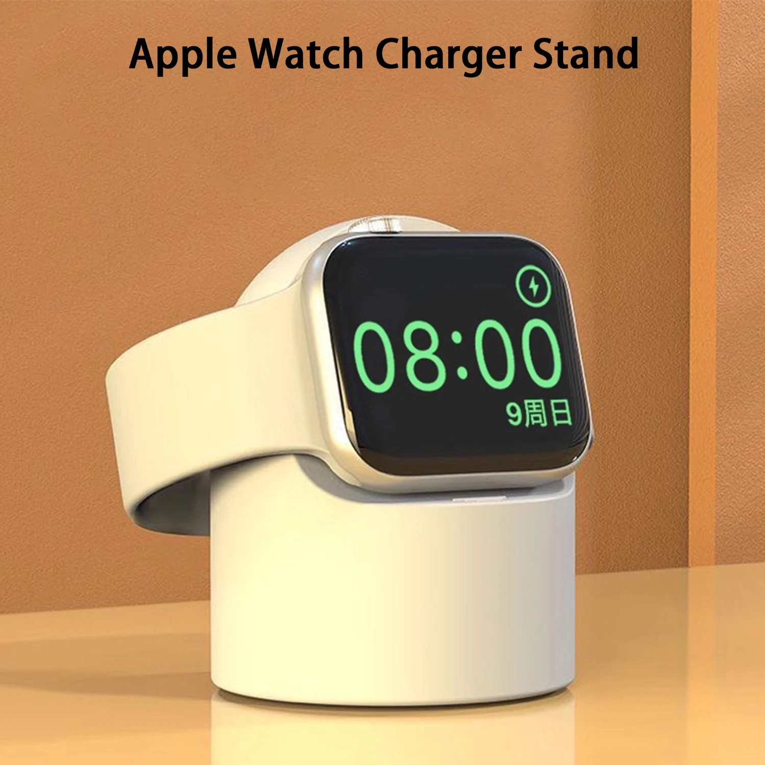 Opladerstandaard voor Apple Watch Series Ultra/11/10/9/8/SE/7/6/5/4 49 mm/46 mm/44 mm/42 mm/41 mm/45 mm Duurzame siliconen nachtkastjemodus