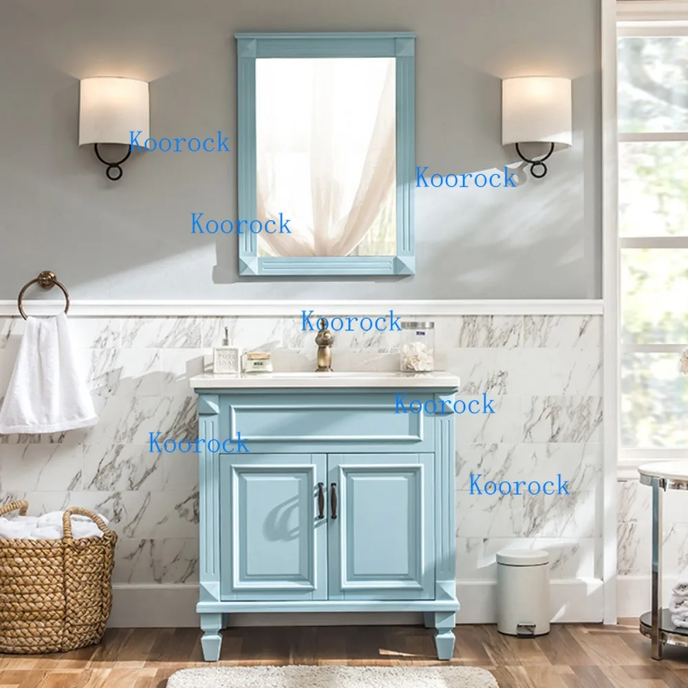 Classic Solid Wood Floor Standing Bathroom Vanity - Oak Bathroom Cabinet with Sink, Mirror & Side Cabinet, Quality Furniture