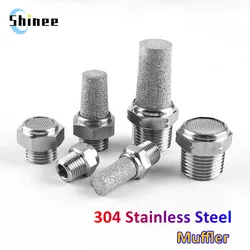 304 Stainless Steel Muffler with Flat End and Pointed End BSL Series G1/8 G1/4 G3/8 1/2