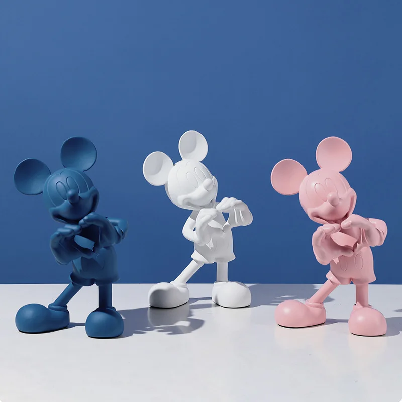 Disney Mickey Mouse figurki akcji z Anime Model nowoczesny kreskówka myszka miki miłość lalka z żywicy pokój dziecięcy dekoracyjne ozdoby do domu