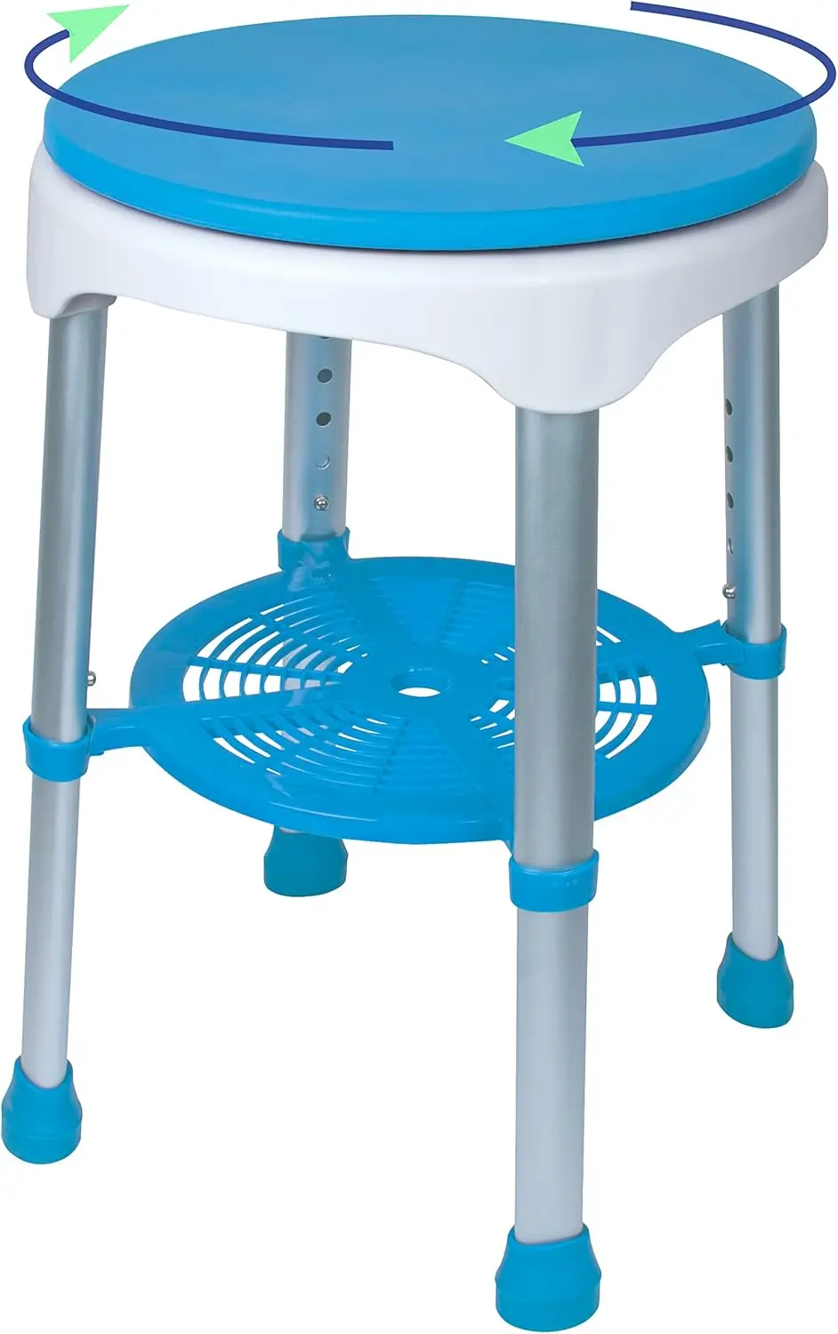 

Регулируемый вращающийся на 360 градусов стул для душа с подносом для хранения – безопасное сиденье для ванной для пожилых людей и взрослых