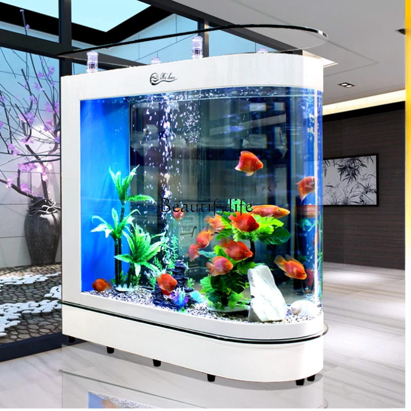 

Ecological Fish Tank Living Room Aquarium Glass Household Floor Screen Cylinder Lazy Change Water