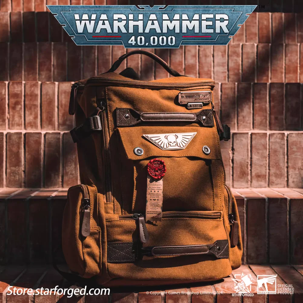 Starforged Death Korps of Krieg Siege Regiment Backpack Warhammer 40K Game Peripheral Brown Computer Bag