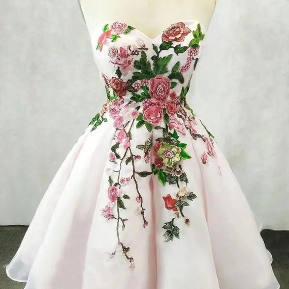 Robe de soirée rose à imprimé floral, tenue de Rhcourte, avec fermeture éclair au dos, 2024