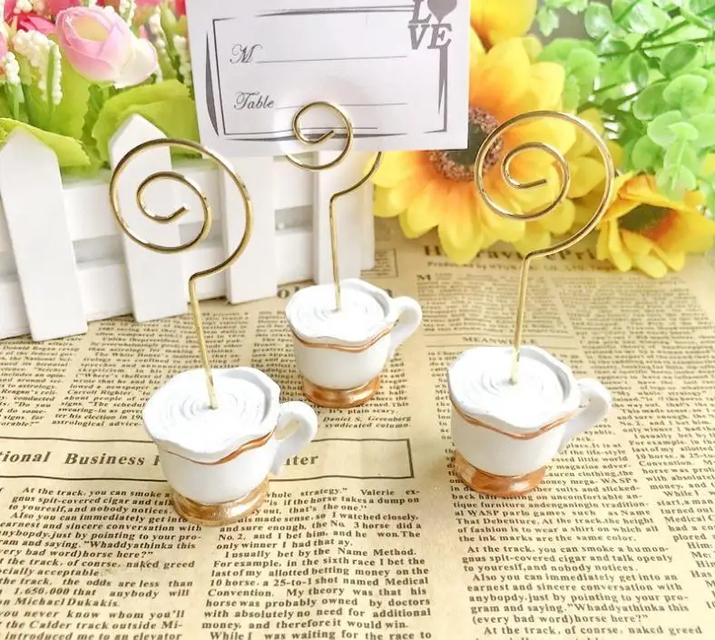 500pcs Tea Time Whimsy Teapot Design Place Card Holder Photo Holders Wedding Party Decoration Favors Wholesale