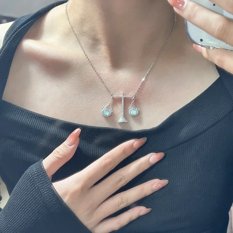 MDL Moissa!ite نمط قلادة أوبال أفقية 18 كيلو مجموعة صغيرة مع الماس أوبيرجين #2