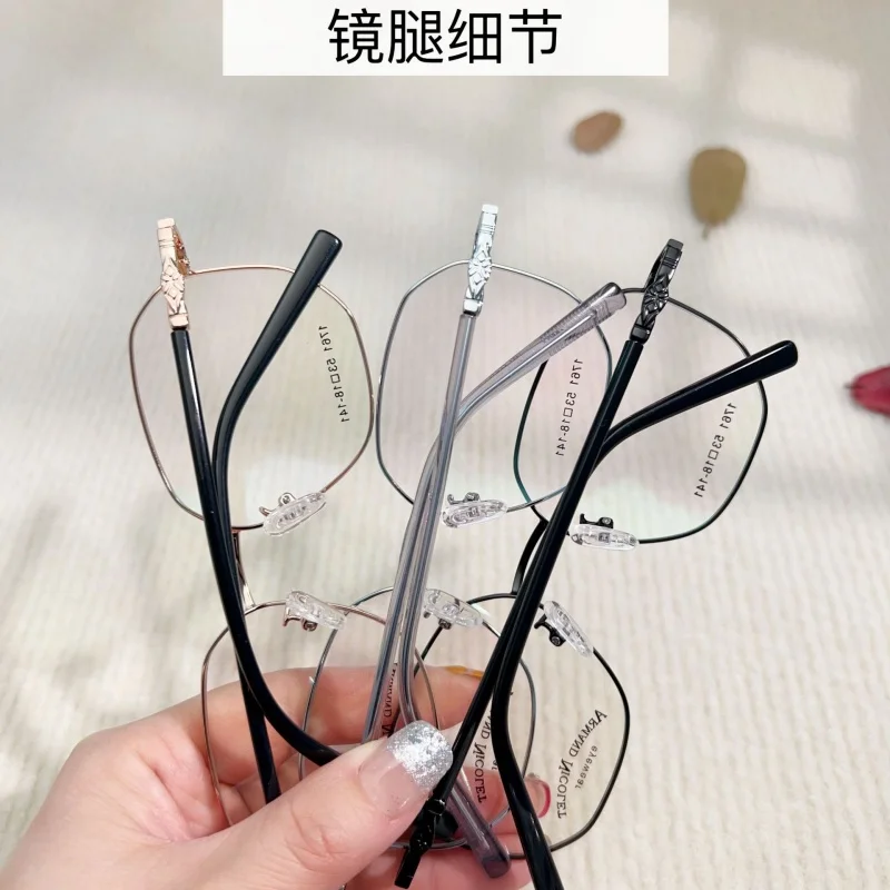 وصل حديثًا إطارات نظارات عصرية للرجال والنساء مصنوعة من خليط معدني نظارات طبية أدبية كلاسيكية خفيفة للغاية #3