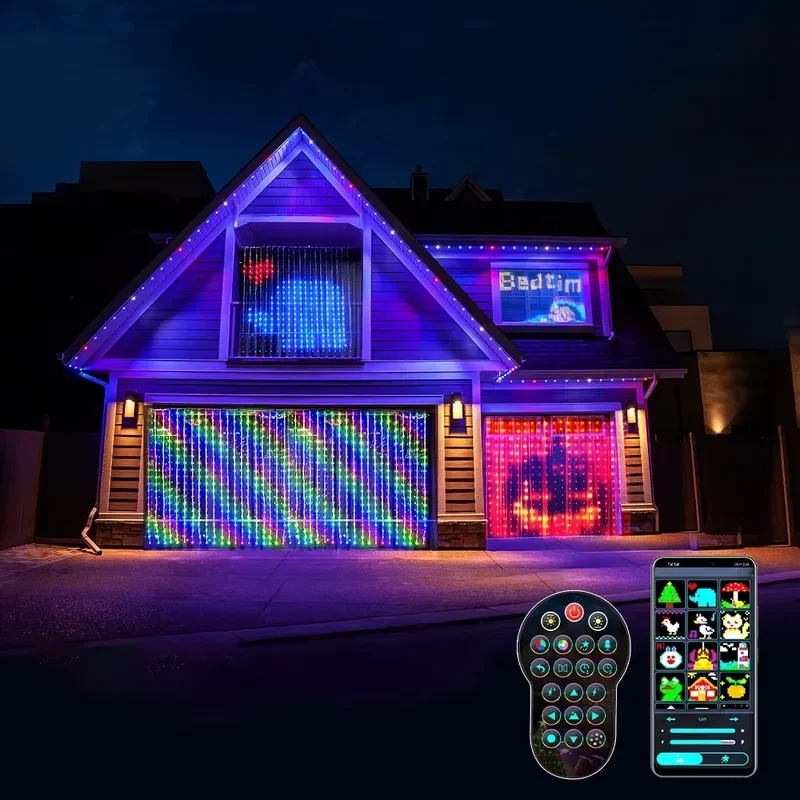 for 3W Smart RGB String Lights Wireless Bluetooth APP Control Holiday Decorative Lamp Diy Color Pattern Hanging Landscape