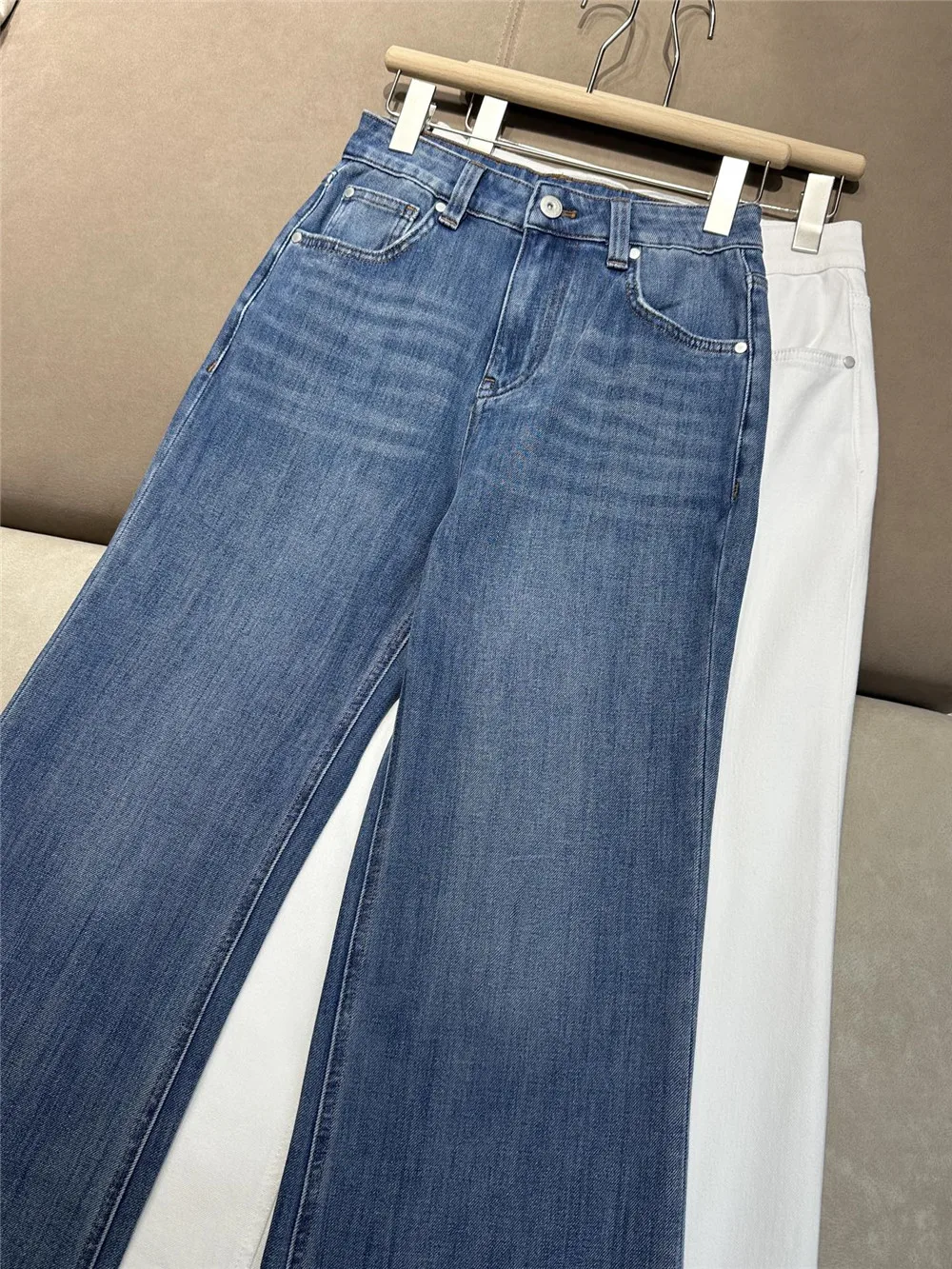 2026 New Collection Women's Cotton High-Waisted Stretch Wide-Leg Bootcut Jeans