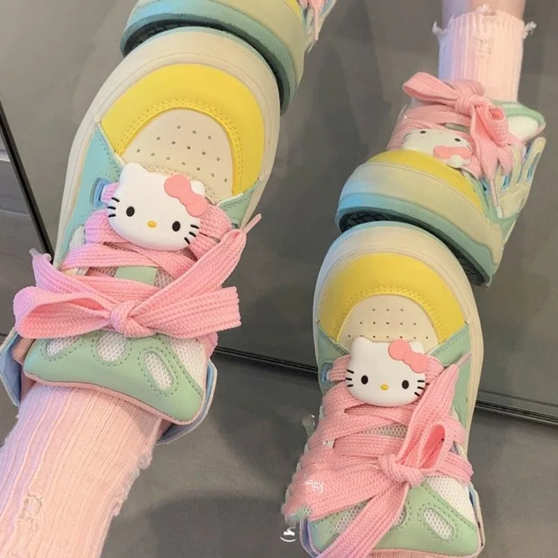 Nowe Sanrio Hello Kitty śliczne kreskówki Anime plansza casualowe buty sportowe dziewczyna deskorolka moda tenis Sport Y2k buty designerskie