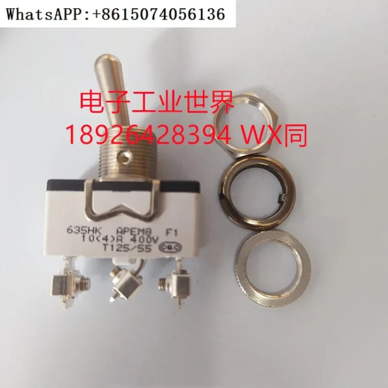 635HK screw terminal APEM three pin two gear single-sided reset toggle switch shaking switch (ON) - ON 12