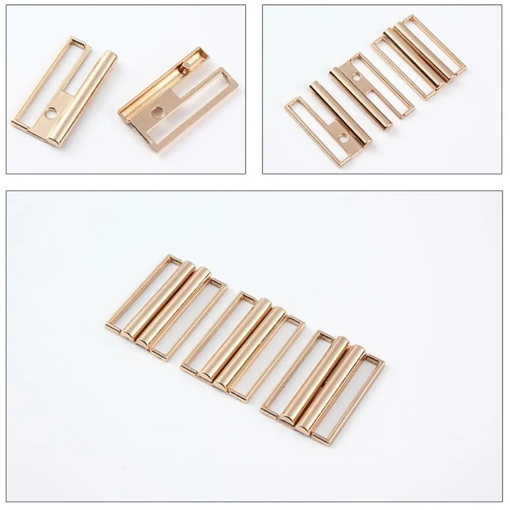 5pcs Decoration Gold Silver Black Belt Buckle Square Practical Metal Clasp Universal Elastic Waistband Buckle