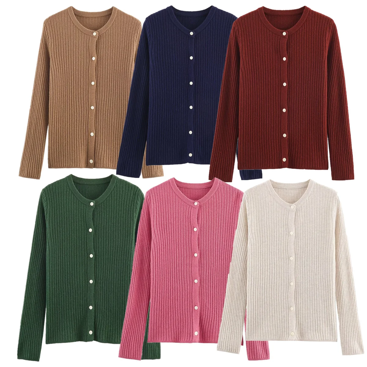 Maxdutti Japanese Multicolor Basic Knitwear Cardigans Jacket Women Elegant Single Breasted Sweaters Women Woman Clothes Tops