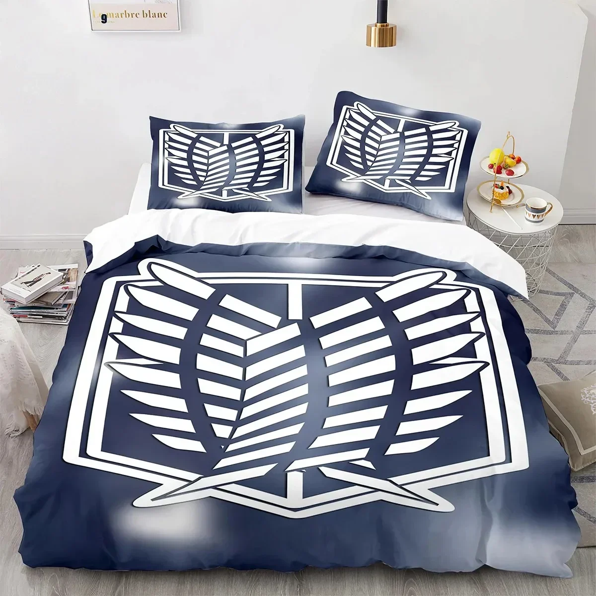 Anime Attack On Titan Logo Bedding Set Boys Girls Twin Queen King Size Duvet Cover Pillowcase Bed boys Adult Home Textileextile