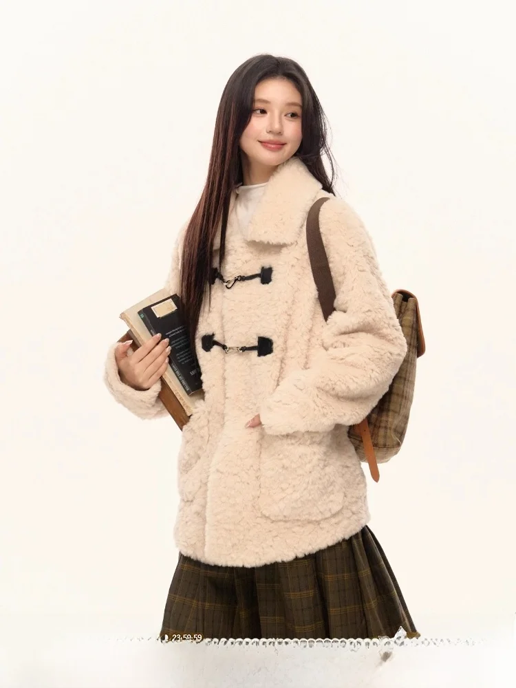 

ELEVEN SP Зимний бархатный тюнер из овчины Thiened, женское милое пальто из искусственного меха с внутренней отделкой из кожи и меха, эффект похудения