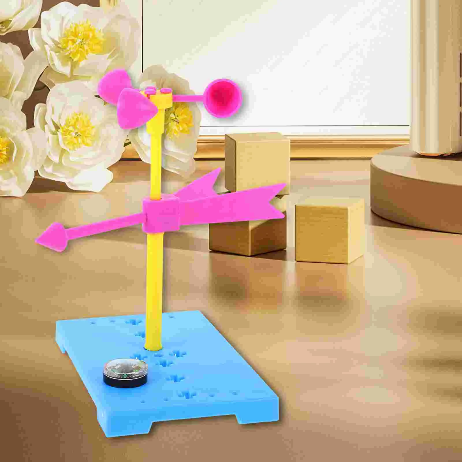 2 Sets Wind Vane Hand-made Anemometer Assembly Toys Educational Plaything Kids DIY Scientific Measurement Science Experiment