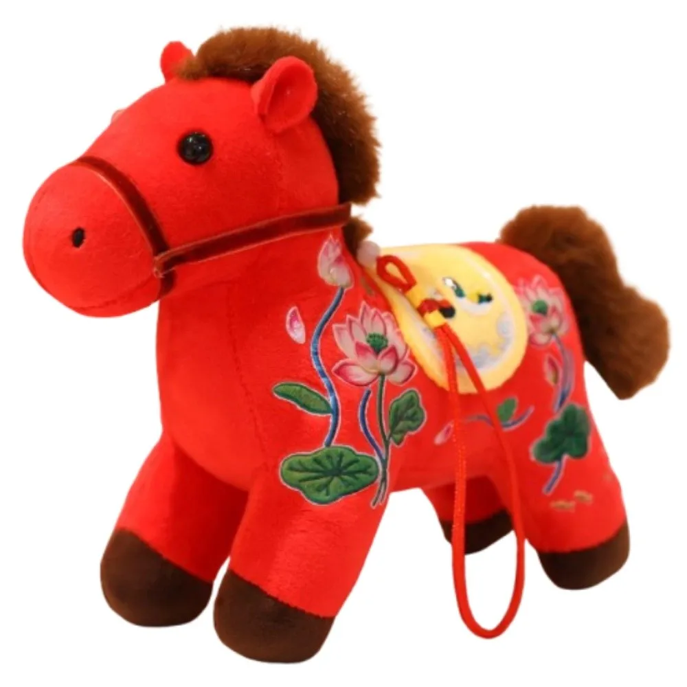 Criativo cavalo de pelúcia chaveiro bonito macio animal de pelúcia chaveiro kawaii mascote bonecas presente de ano novo chinês presente de aniversário