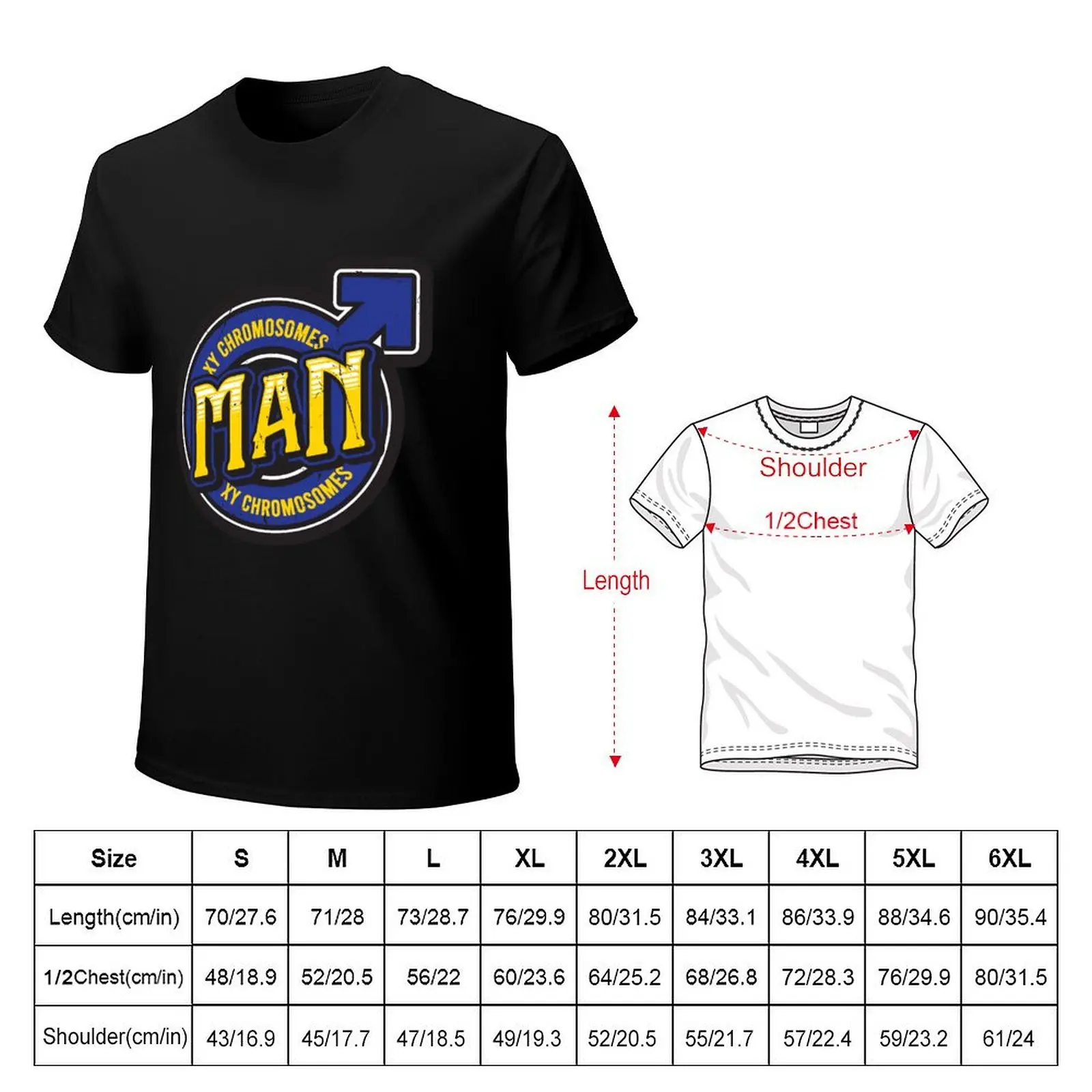 male man biology science facts XY T-Shirt t shirt man casual T-Shirt