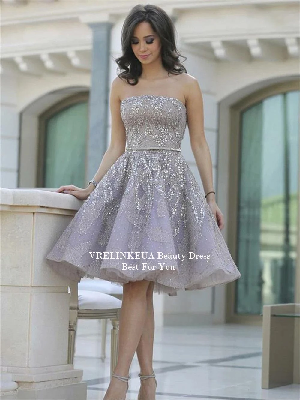 Shinny Short Prom Dresses Off Shoulder Graduation Dress Tight Corset Sweetheart Birthday Party Dress Evening Dress Customized - view 5