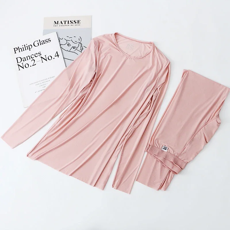 Set of Autumn Trousers Men\'s Thin Summer Ice Silk Bottoms Ultrathin Tight Lining Trousers Silky Elastic Line Trousers Tops