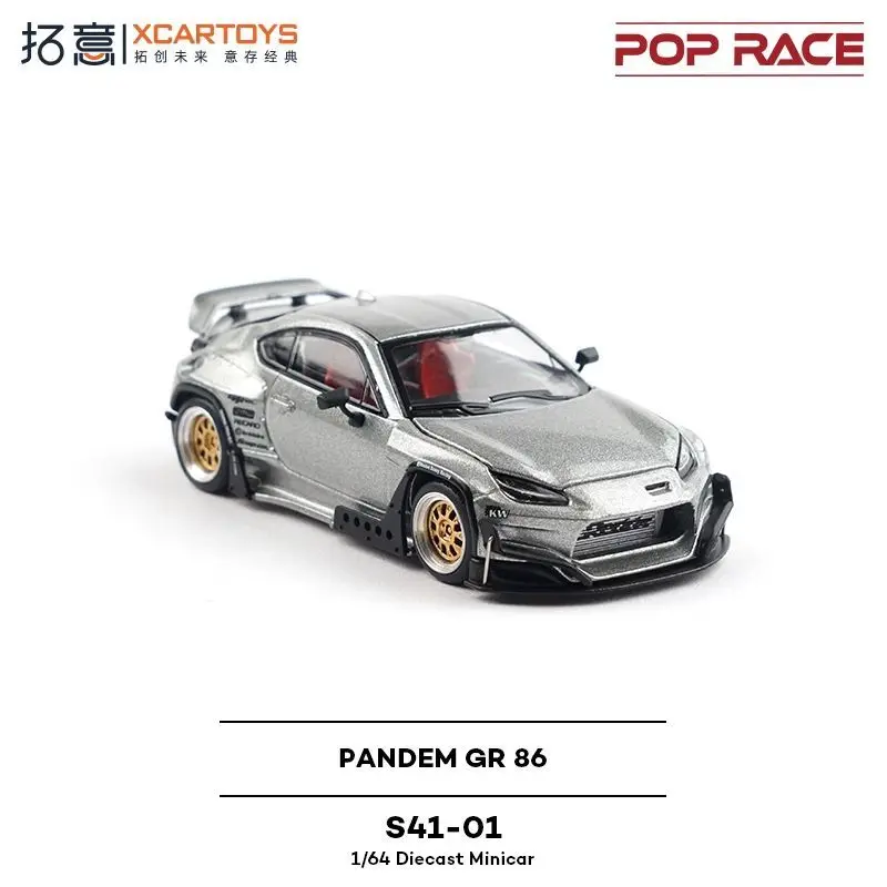รถโมเดล XCARTOYS POPRACE 1/64 อัลลอยด์ไดแคสต์ รุ่น S41-01 Rocket Bunny GR86 ของเล่นรถยนต์