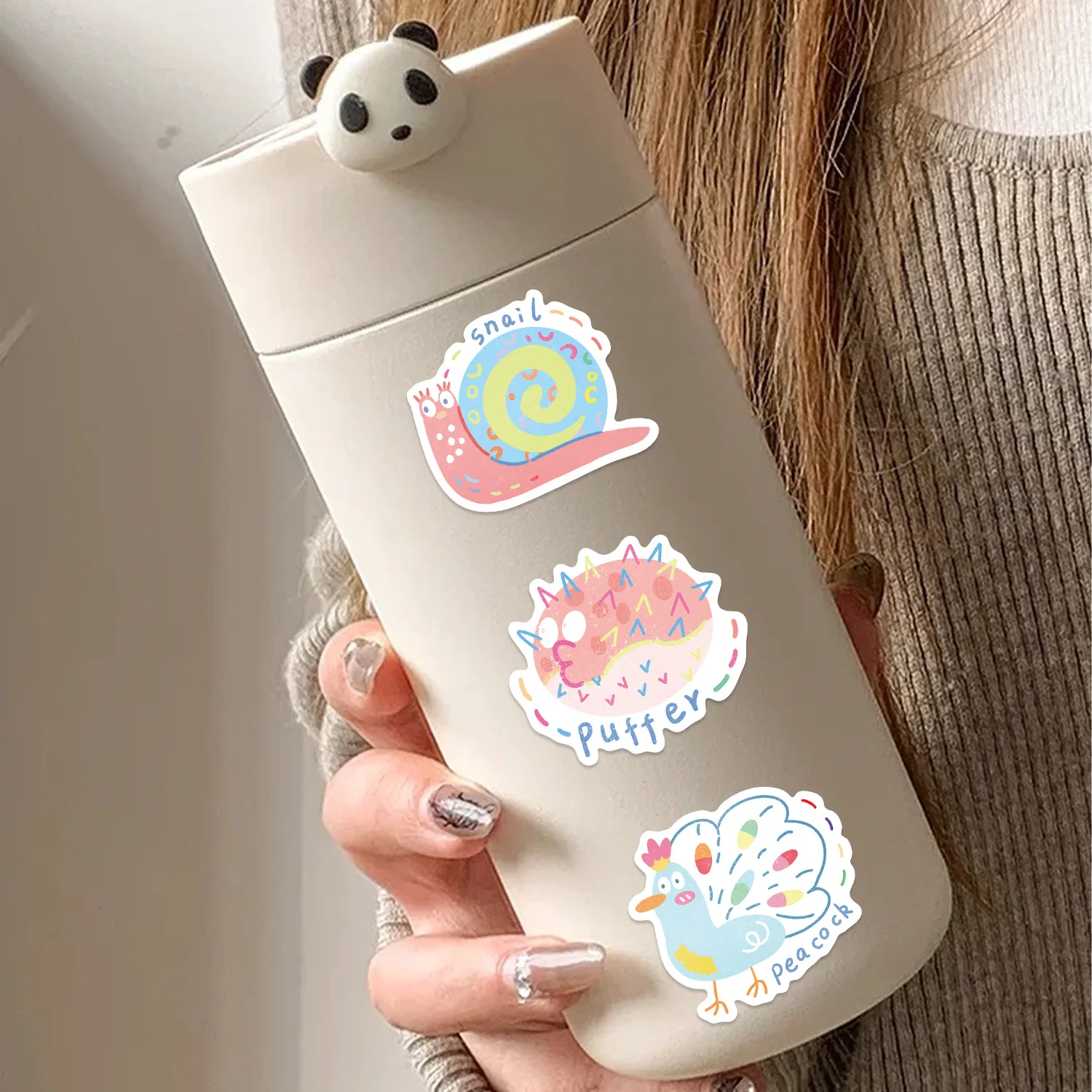 10/50 SZTUK Naklejki Graffiti z Kreskówkowymi Malowanymi Zwierzętami Śliczne Śmieszne Personalizowane Kreatywne Dekoracyjne Wodoodporne Naklejki Graffiti Zabawka dla Dzieci