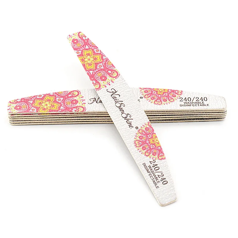 3pcs Lot New Nail File Flower Printed Nail Buffer Colorful Lime A Ongle 80/100/150/180/240 Professional Manicure Tools