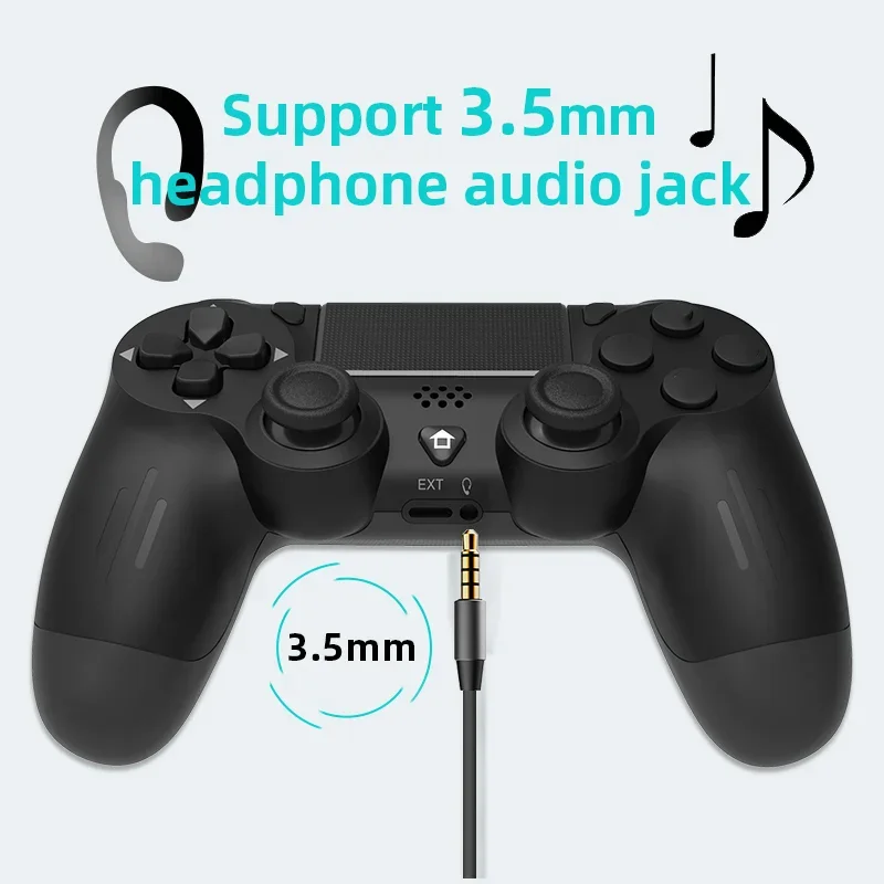 وحدة تحكم لاسلكية متوافقة مع بلوتوث لـ PS4 Slim Pro PC Vibration 6-Axis Motion Sensor Joystick Gaming Gamepad