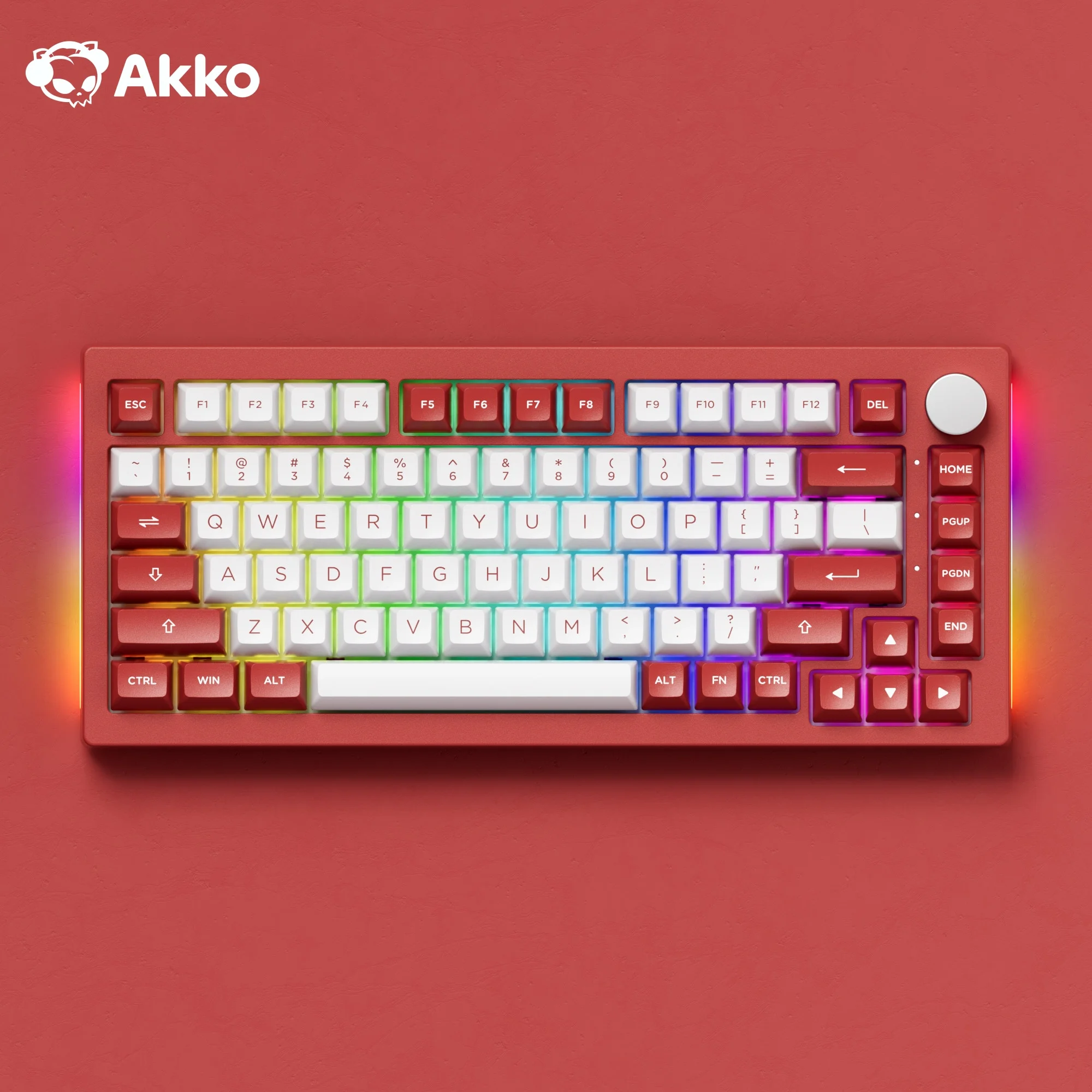 

Механическая игровая клавиатура Akko 5075B Plus Chicago 75% 3/5 контактов с возможностью горячей замены, три режима RGB, 2,4 ГГц, беспроводная связь/USB Type-C/BT 5.0