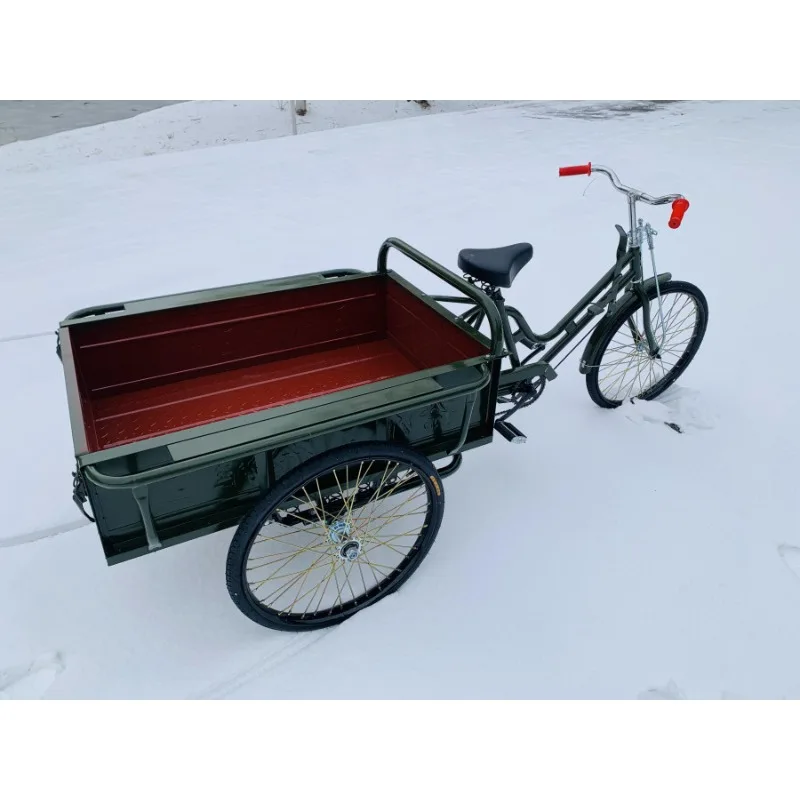 Thickened heavy human pedal tricycle, adult large bicycle for the elderly