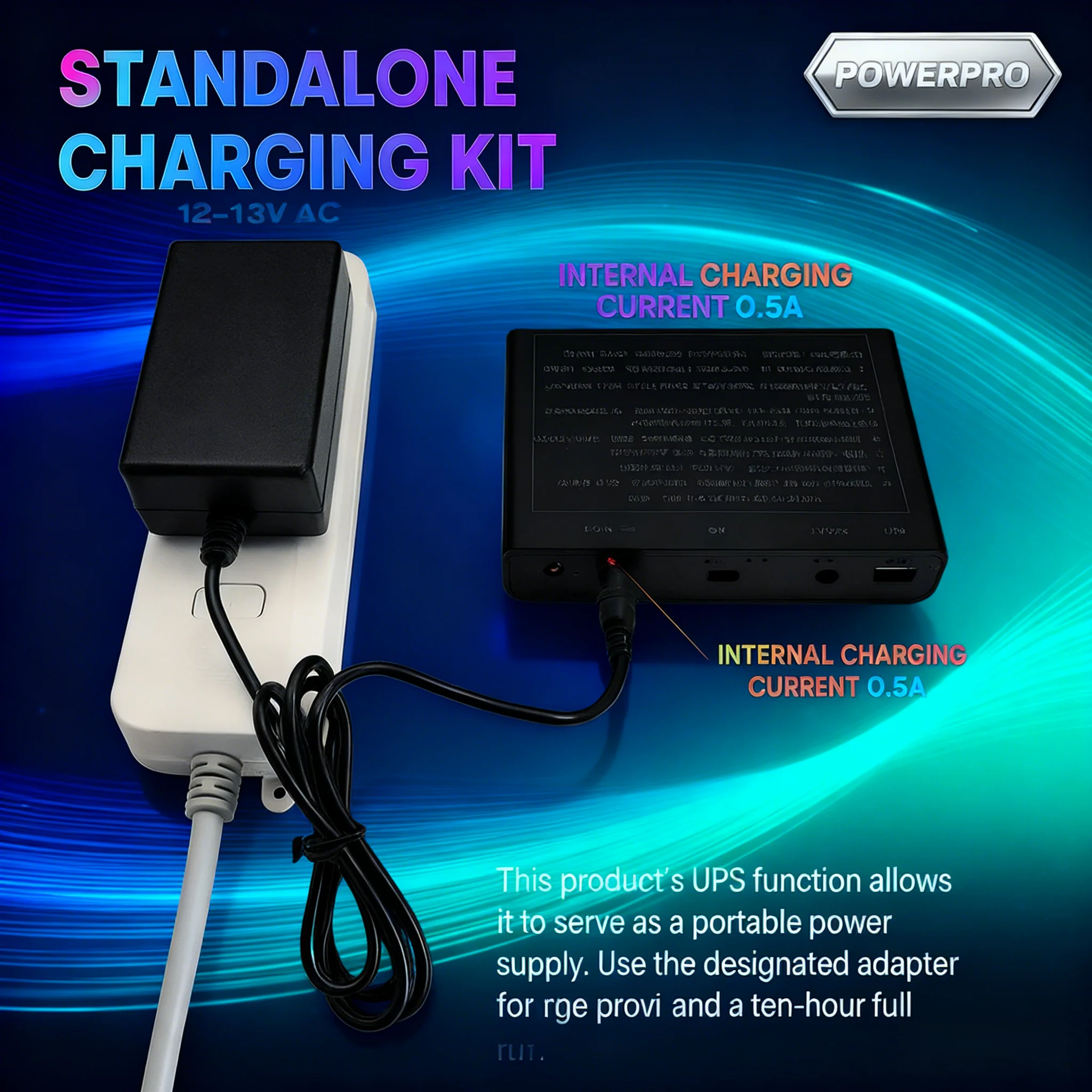 DC UPS Backup Box 5V/9V/12V - Removable Holder, Multi-Protection for Router WiFi Camera & ONT Devices