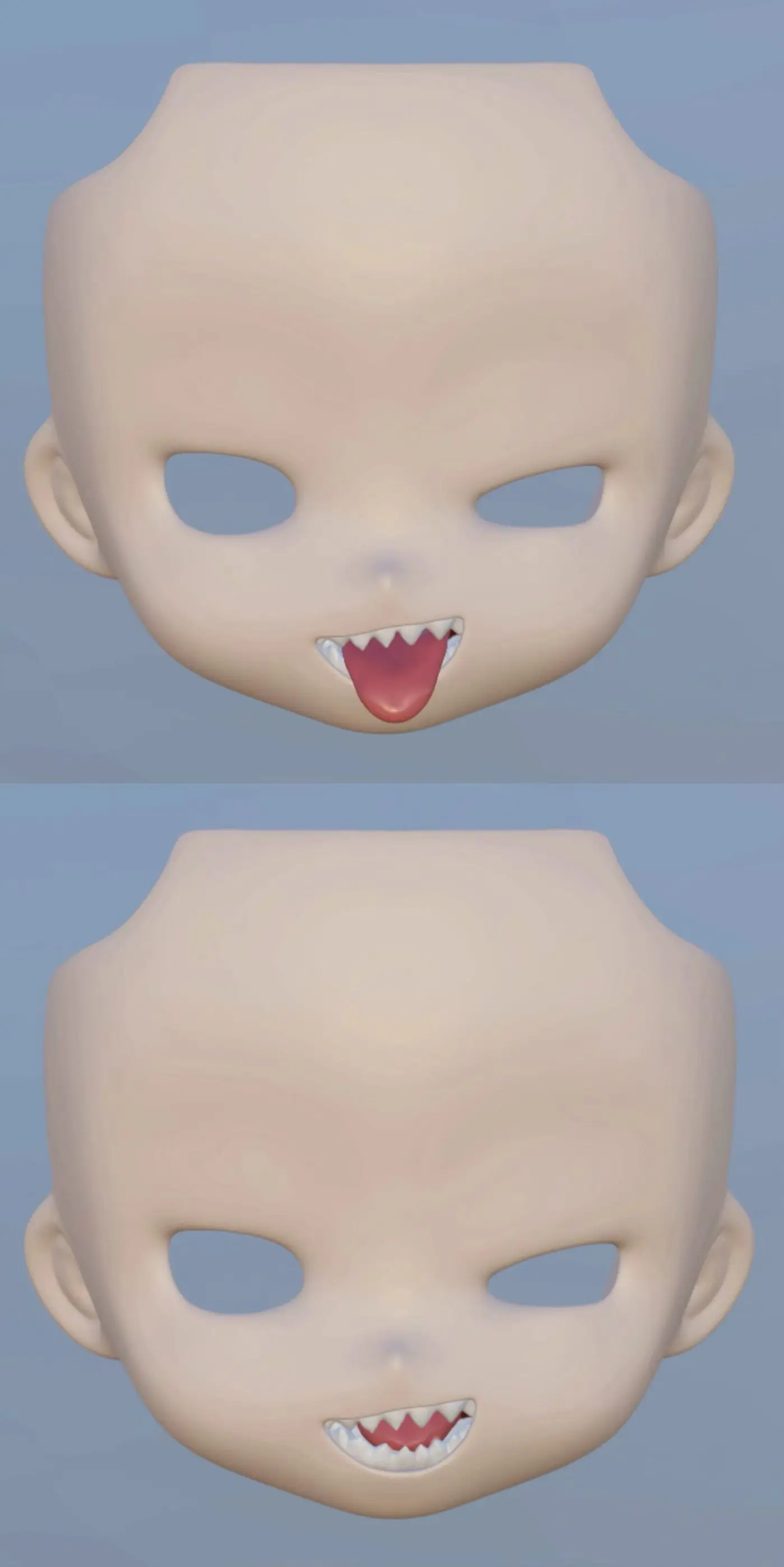Handmade OB11  GSC Blank Face Shark Tooth Water Sticker Face Shell  Faceplate BJD Doll Accessories Anime Figure Toy Kids Gifts