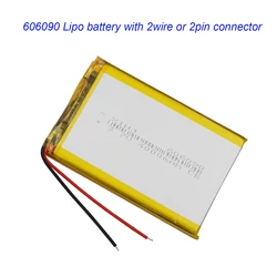 3.7V 4000mAh 14.8Wh 606090 Li-Polymer Replacement Li Lipo Battery JST 2Pin 1.0/1.25/1.5/2.0/2.54mm Connector For GPS Camera LED